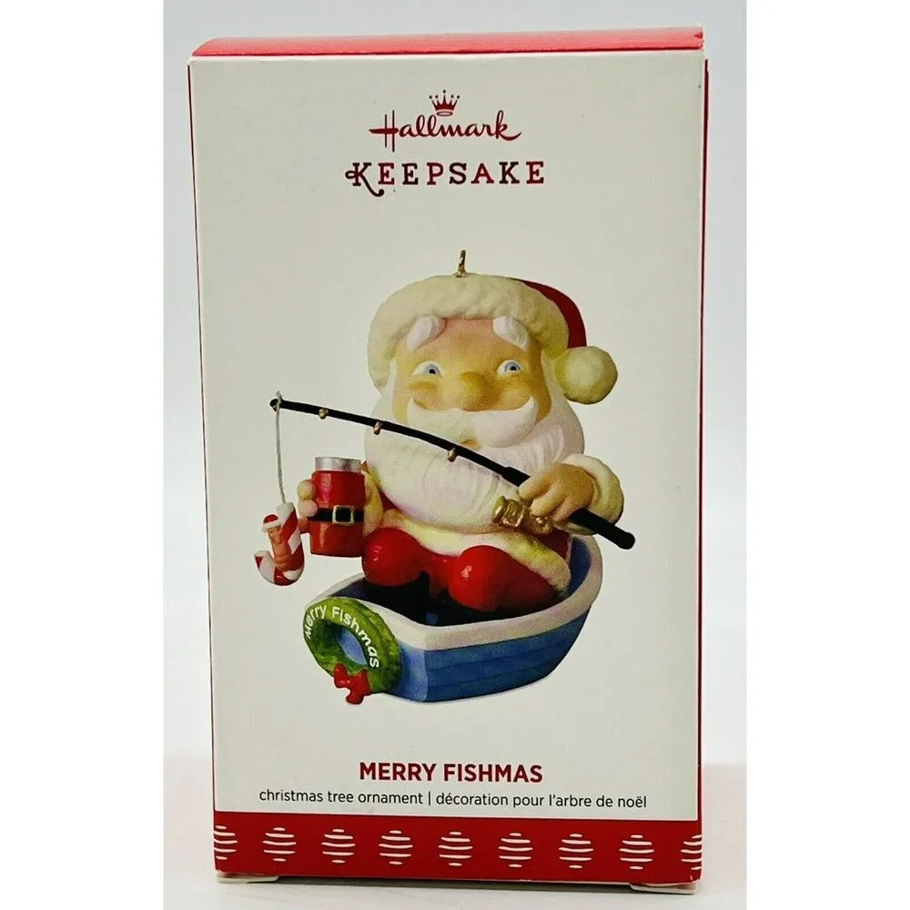 Hallmark Keepsake Ornament Merry Fishmas Santa‎ Fishing Boat 2017 Christmas